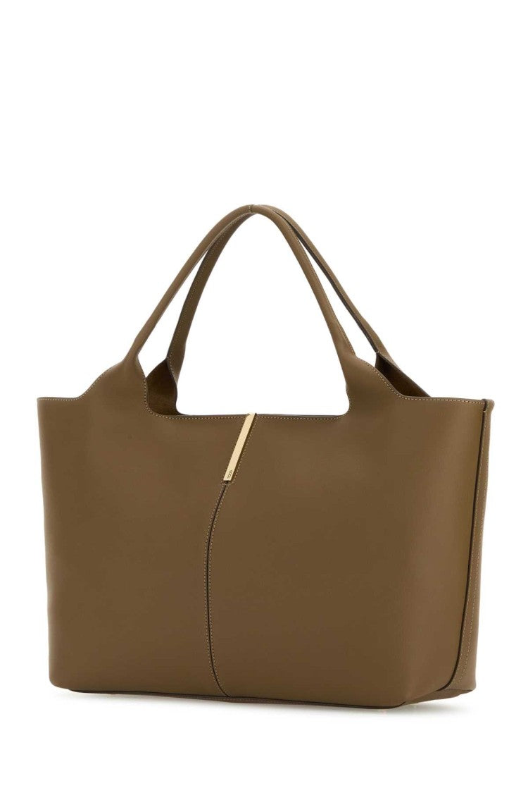 Tod's Mud Leather Shopping Bag