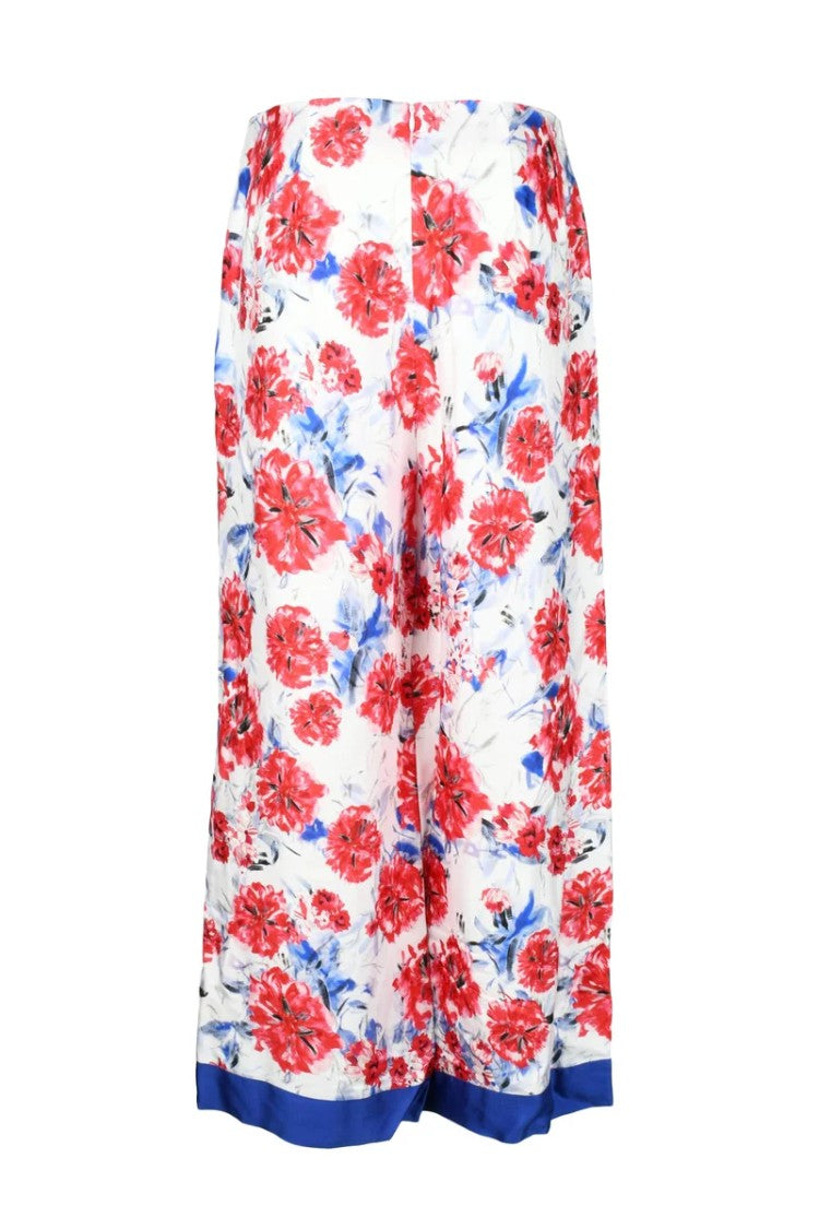 Semi Couture Wide-Leg Trousers With Fluid Drape And Floral Print