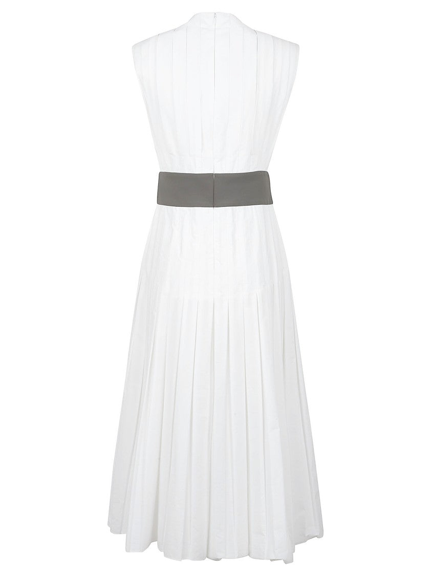 Tory Burch Midi Dress With Vertical Pleats