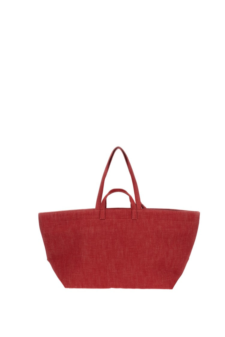A.P.C. Red Le Drummer Toile Large Tote Bag