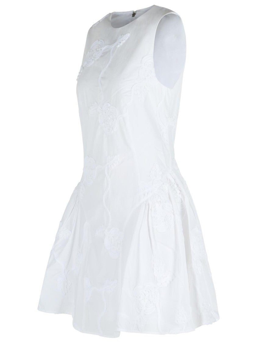 Rotate Bright White Cotton Poplin Mini Dress