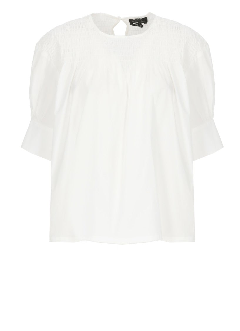 A.P.C. Cotton Blouse With Elastic Neckline