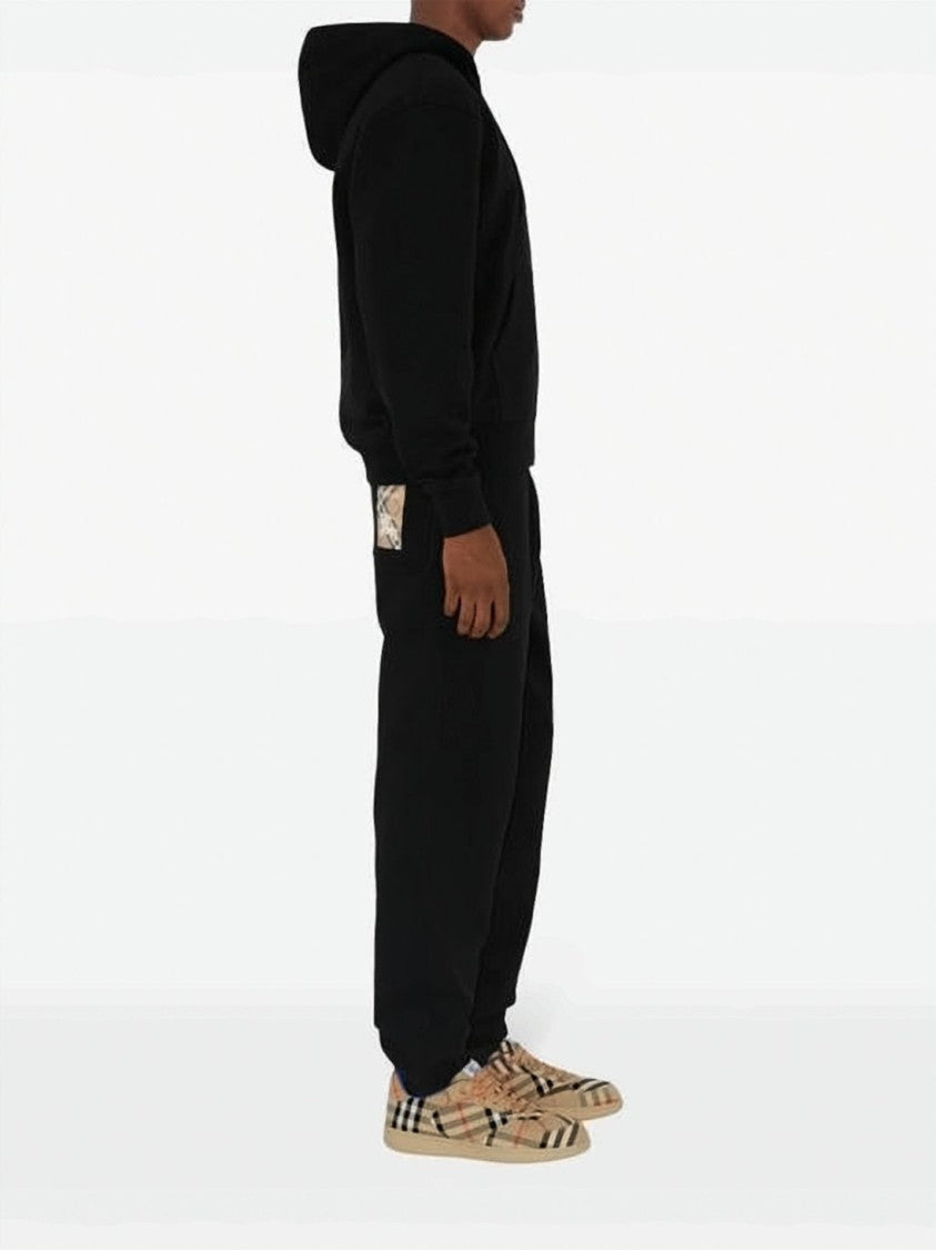 Burberry Zip-Up Black Cotton Hoodie