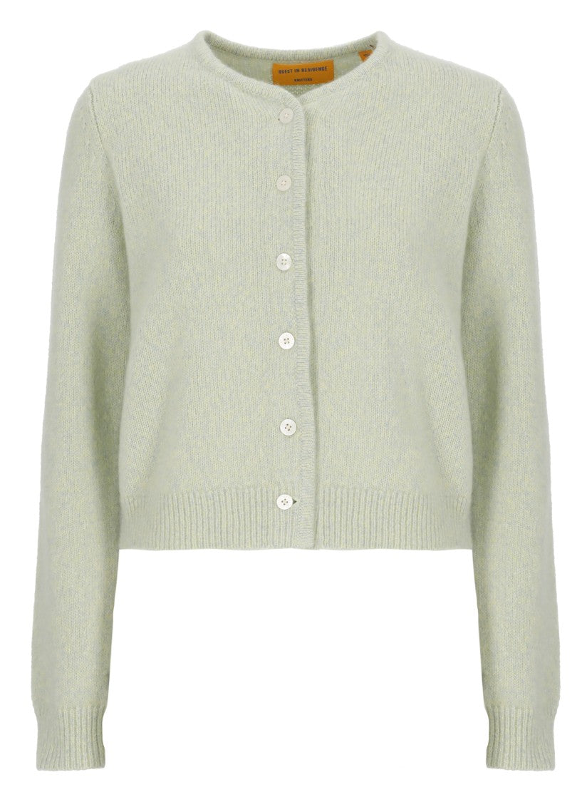 Guest In Residence Water Green Ava Cashmere-Silk Cardigan