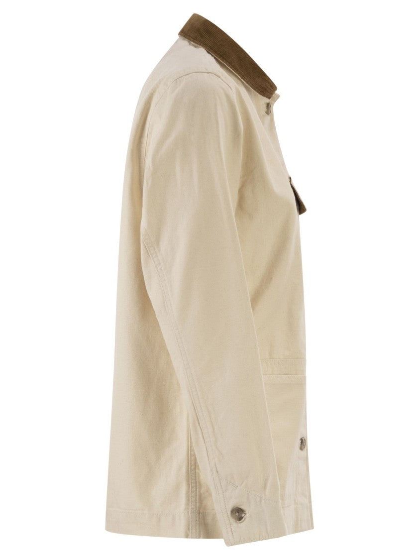 Patagonia Classic Casual Jacket With Ribbed Velvet Collar And Button Placket