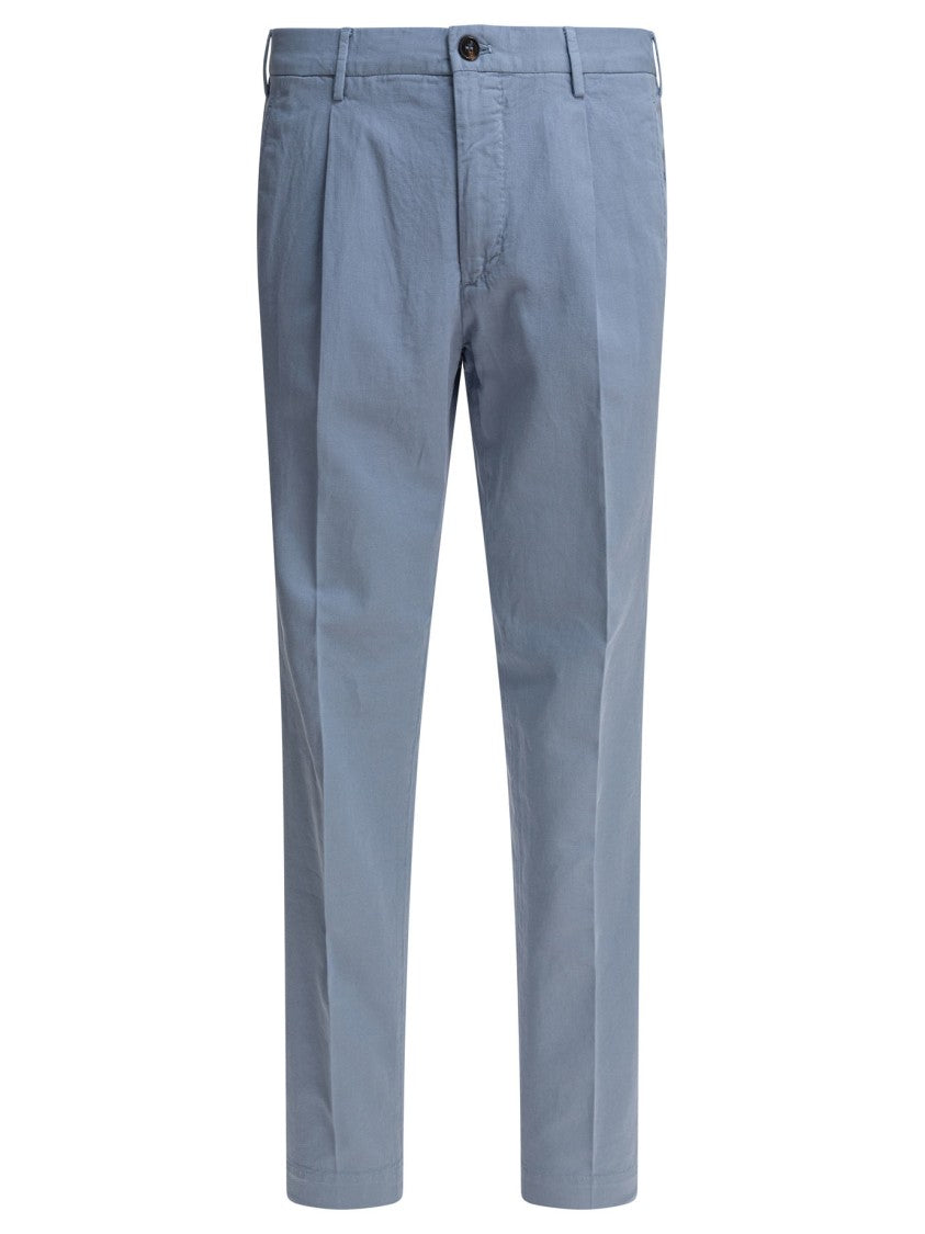 Incotex Light Blue Trousers With Modern Fit