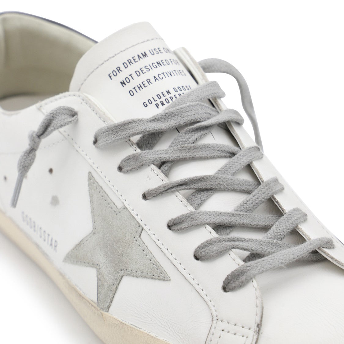 Golden Goose White Distressed Star Leather Sneakers