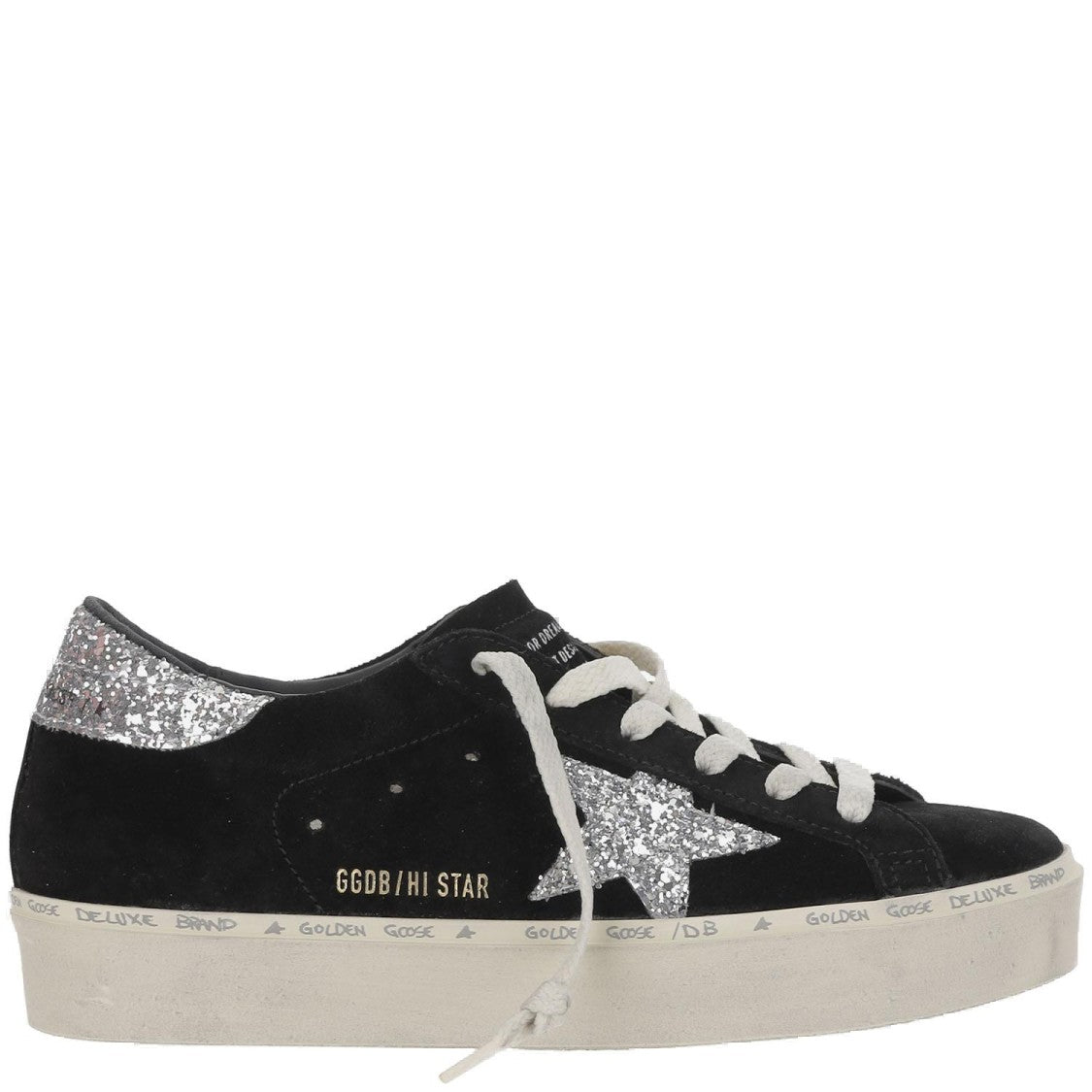 Golden Goose Black Leather Hi Star Sneakers