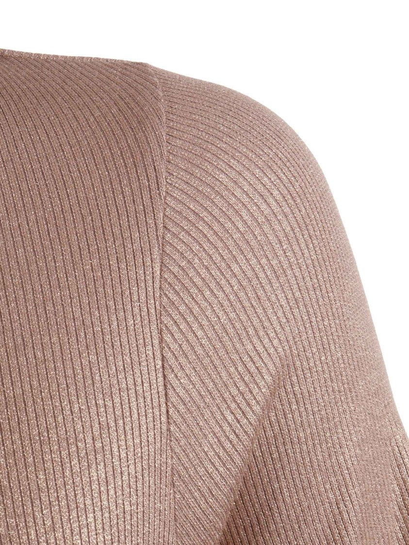 Filatures Du Lion Coffee Latte Ribbed U Neck Top