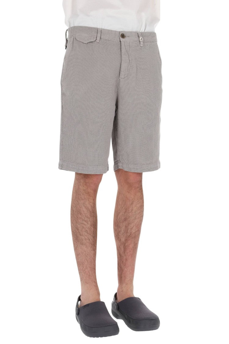 Myths Textured Cotton-Linen Casual Shorts