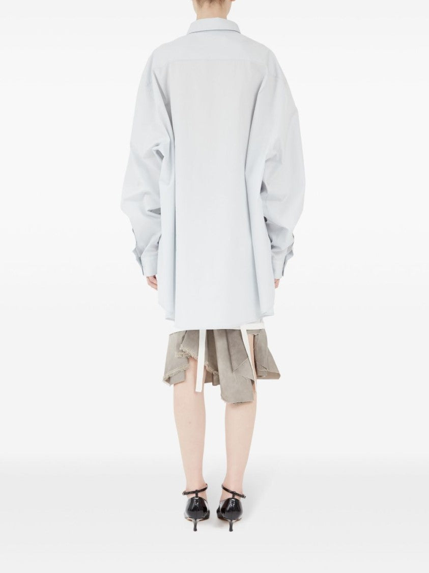 Maison Margiela Oversized Light Blue Cotton Shirt