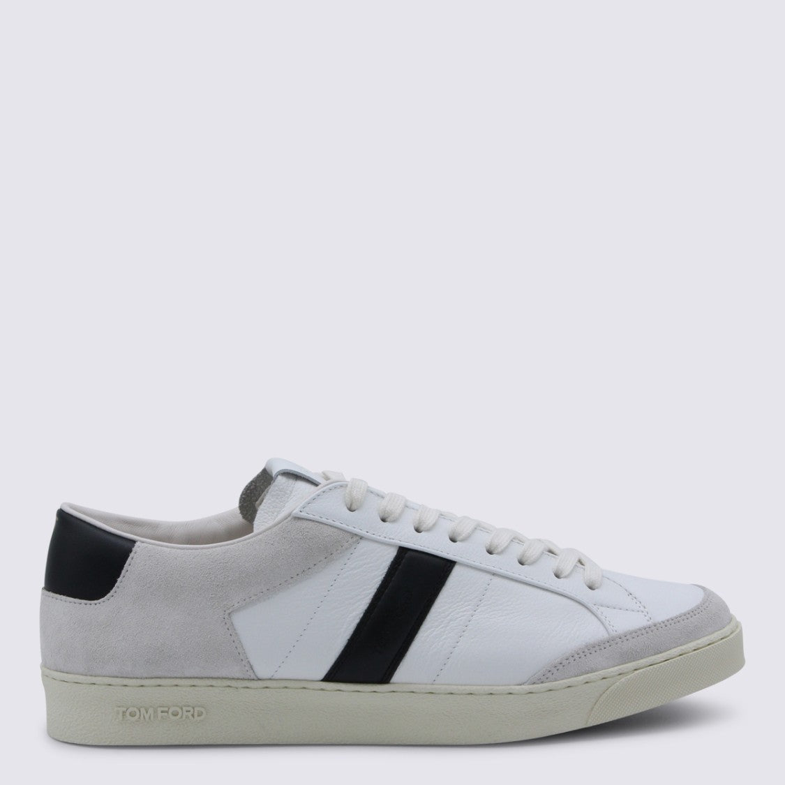Tom Ford Round Toe White Sneakers