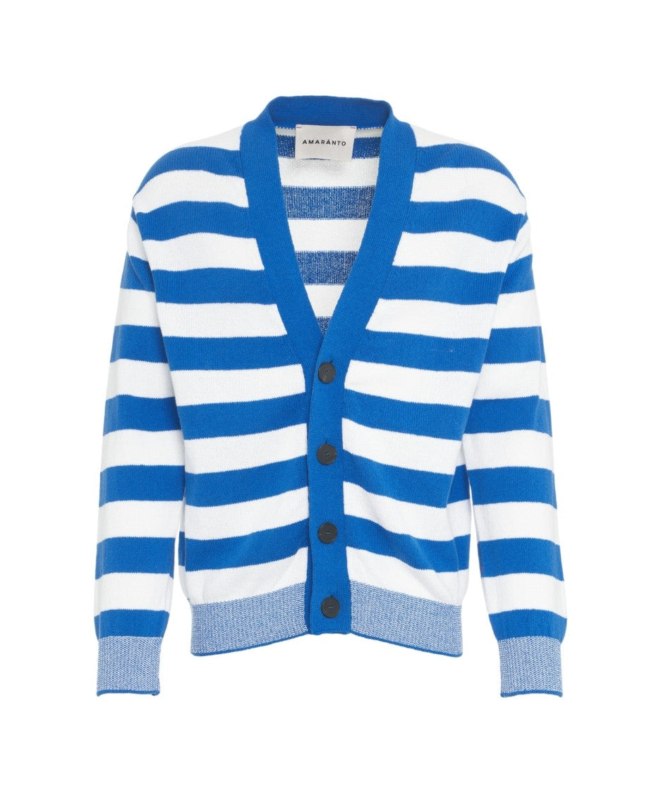 Amaranto V-Neck Classic Striped Cardigan