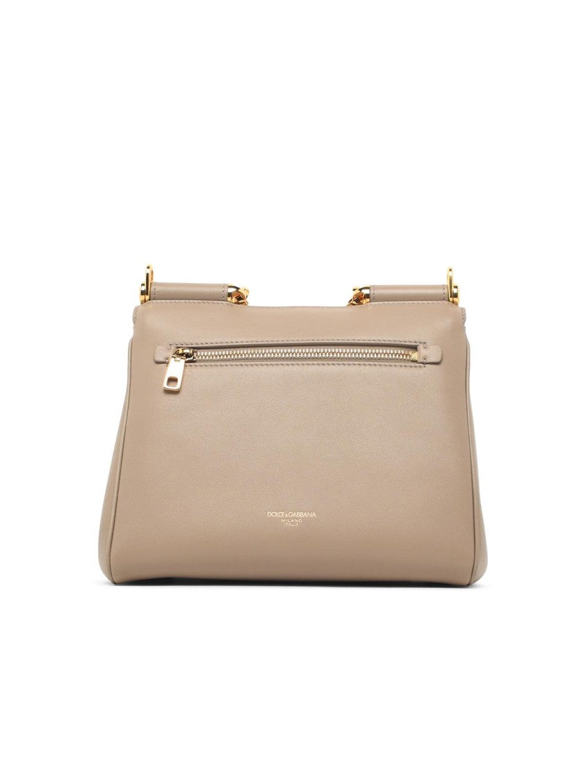 Dolce & Gabbana Beige My Sicily Calf Leather Shoulder Bag
