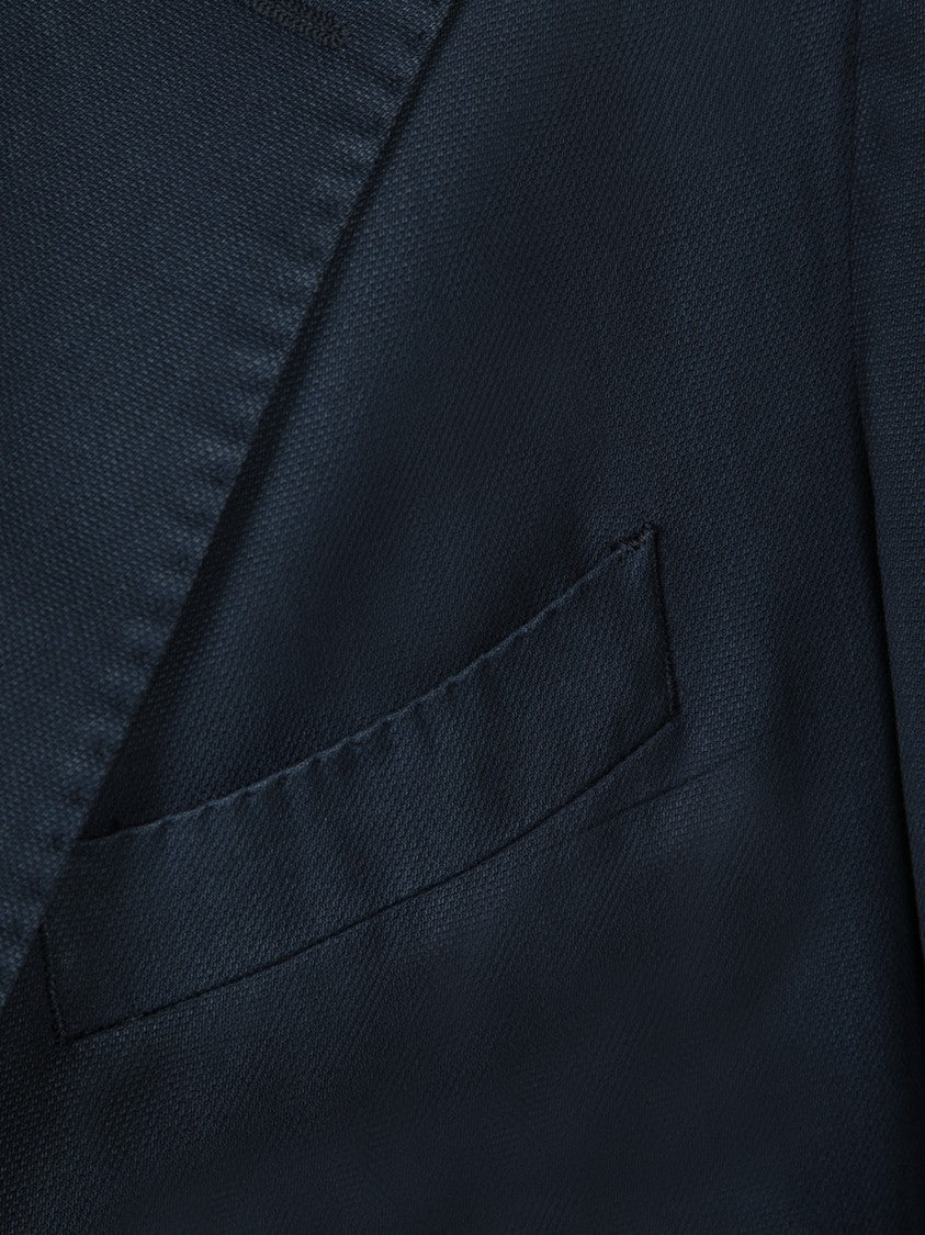 Dell'oglio Refined Hopsack Jacket With Notched Lapels