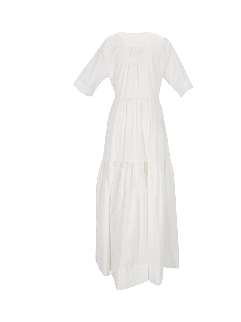 P.A.R.O.S.H. Wrap Style Tiered Belted Midi Dress