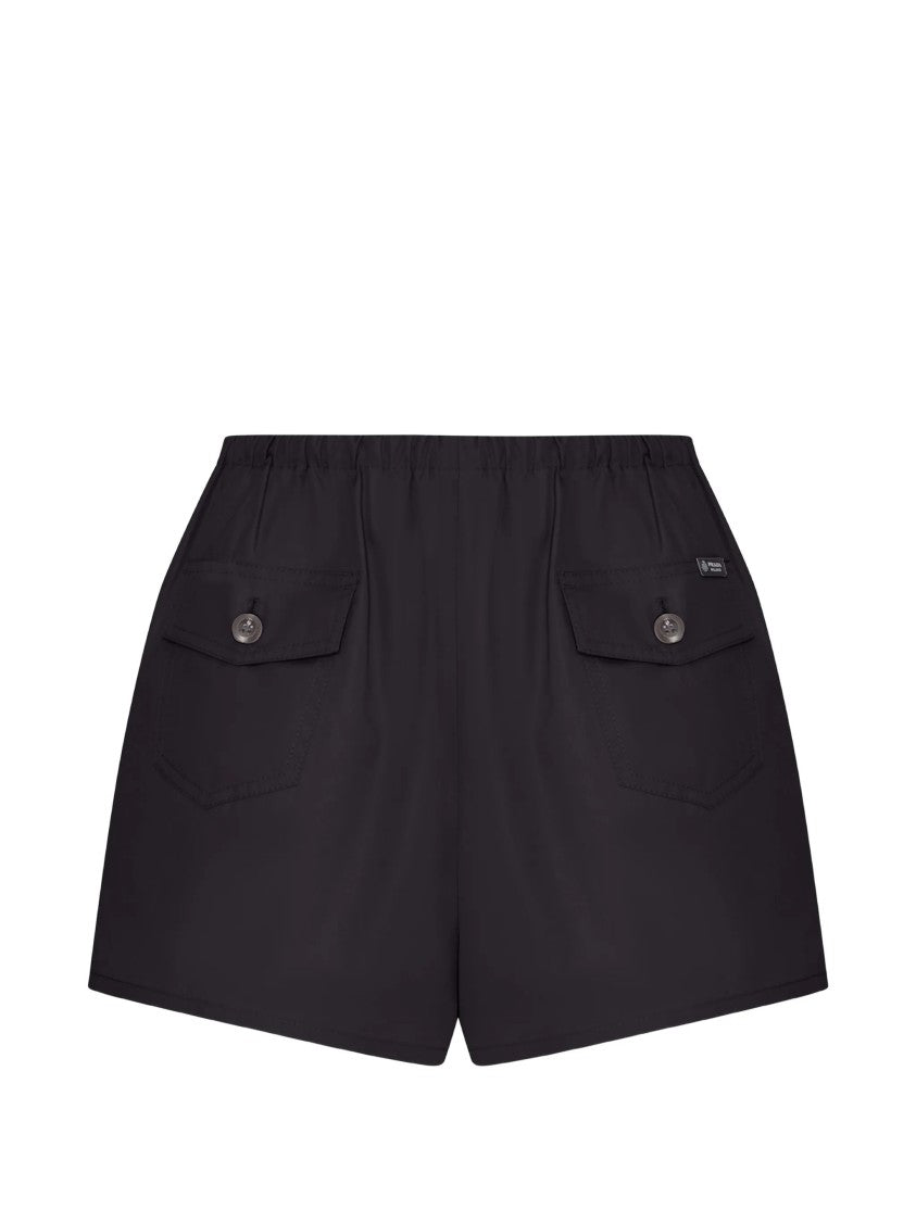 Prada Black Popeline Relaxed Fit Shorts