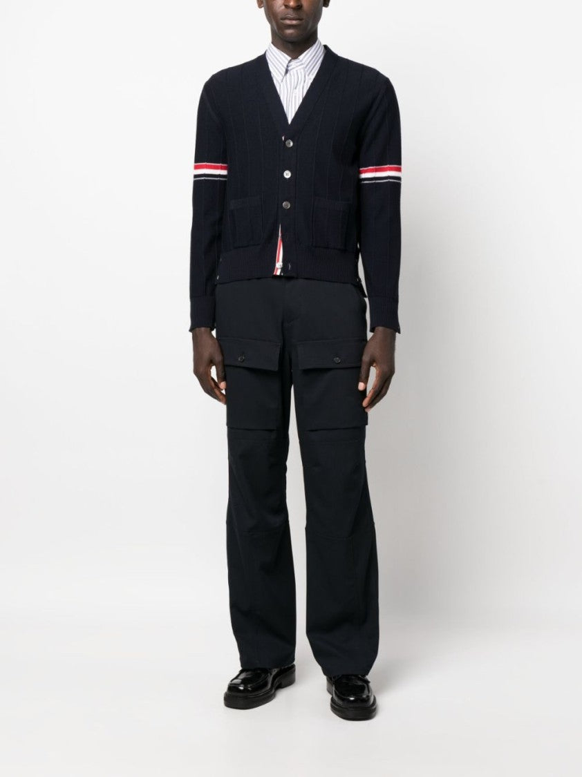 Thom Browne Stripe V-Neck Cardigan