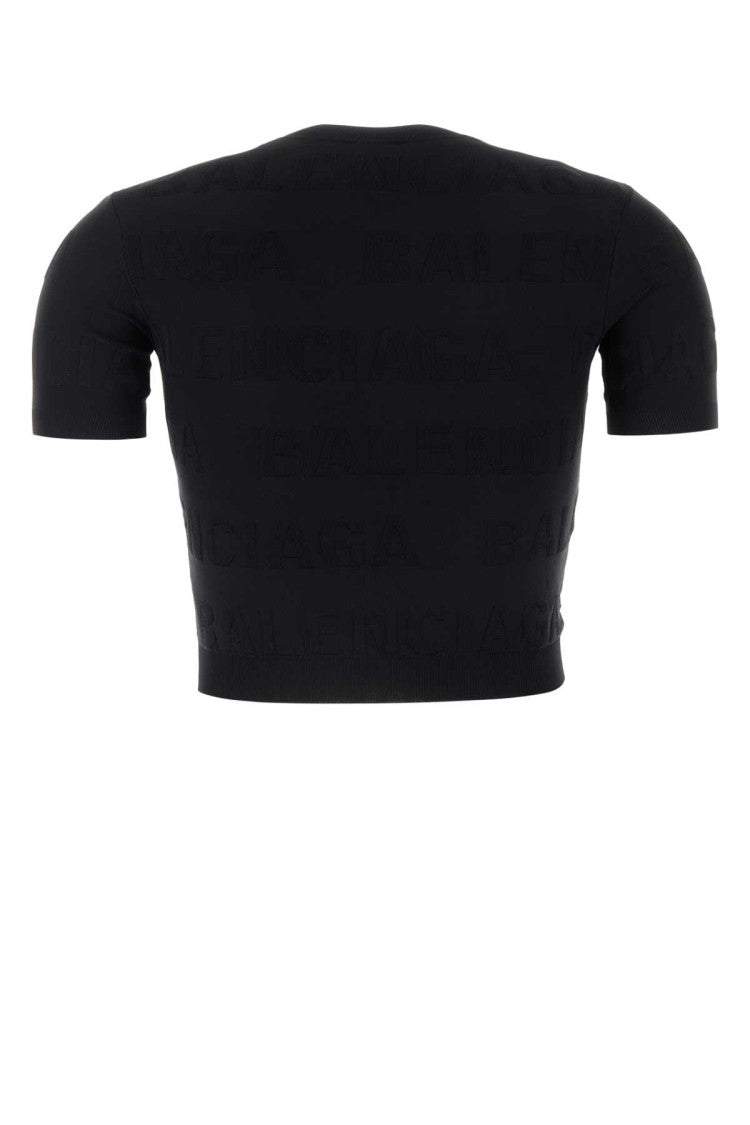Balenciaga Black Stretch Viscose Blend T-Shirt