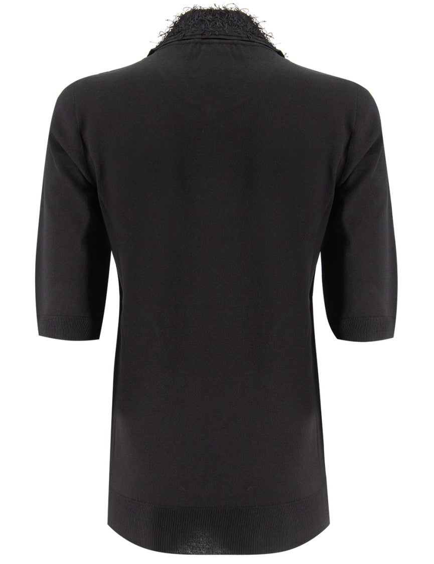 Fabiana Filippi Slim Fit Knitwear With Textured Collar