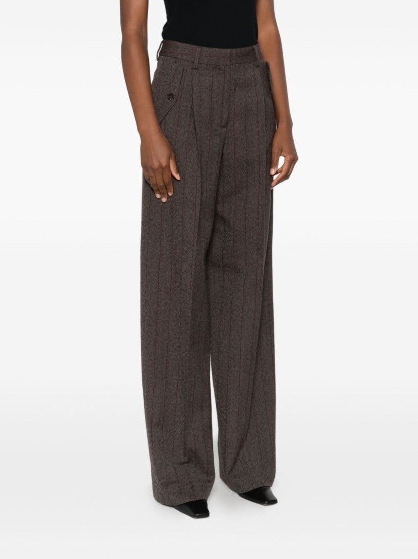 Golden Goose Wide-Leg Pinstriped Trousers