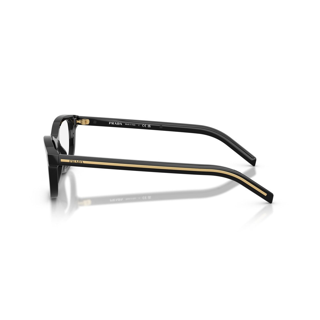 Prada 0Pr D01vu Rectangular Black Acetate Eyeglasses