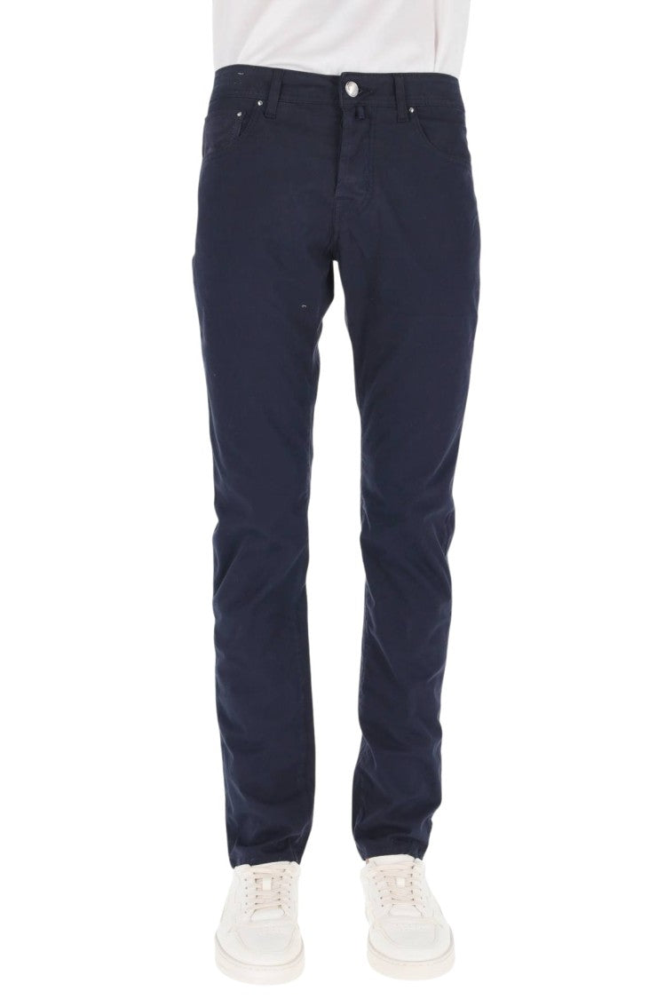 Jacob Cohen Tailored Five-Pocket Pants With Alcantara Detailing