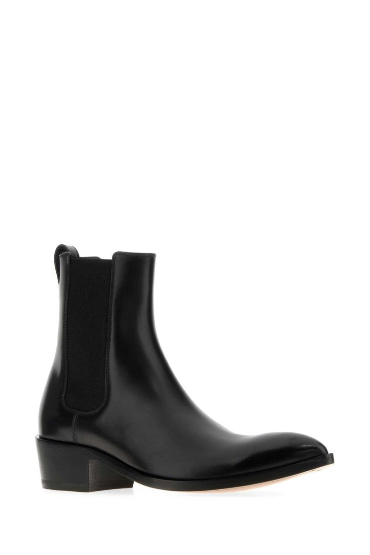 Tom Ford Polished Black Calf Leather Boots