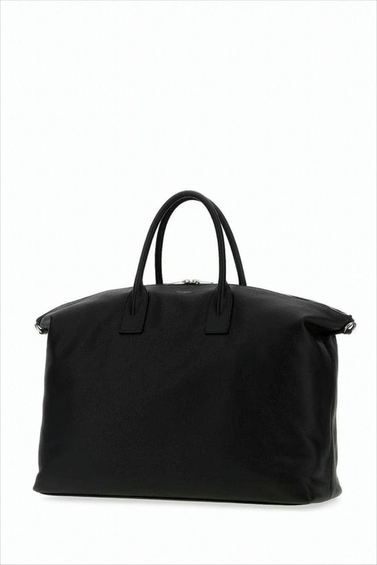 Saint Laurent Calf Leather Tote Bag With Sturdy Top Handles