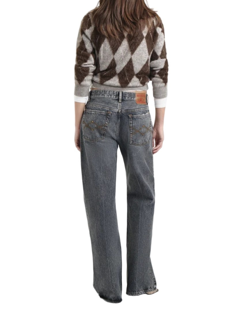 Washington Dee Cee Purity Faded Black Distressed High-Waisted Wide-Leg Jeans