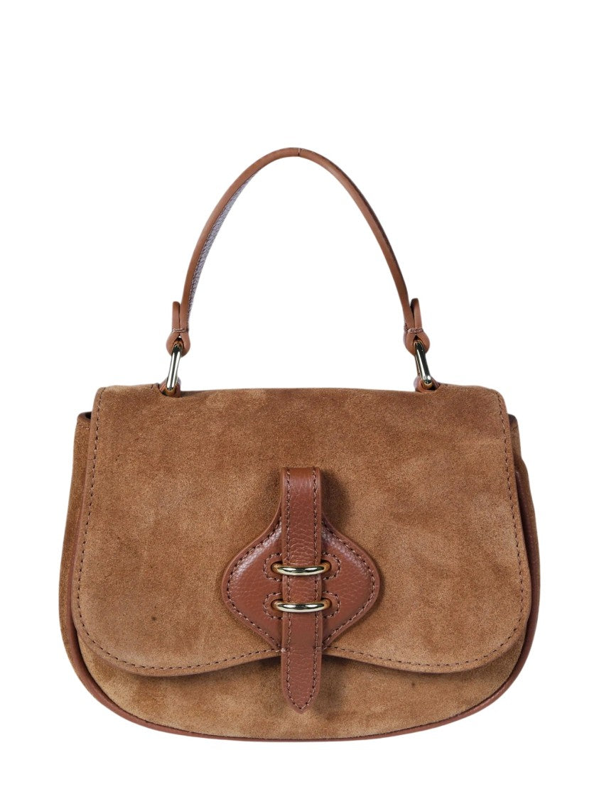 Coccinelle Medium Calf Suede Tote Bag With Leather Trim