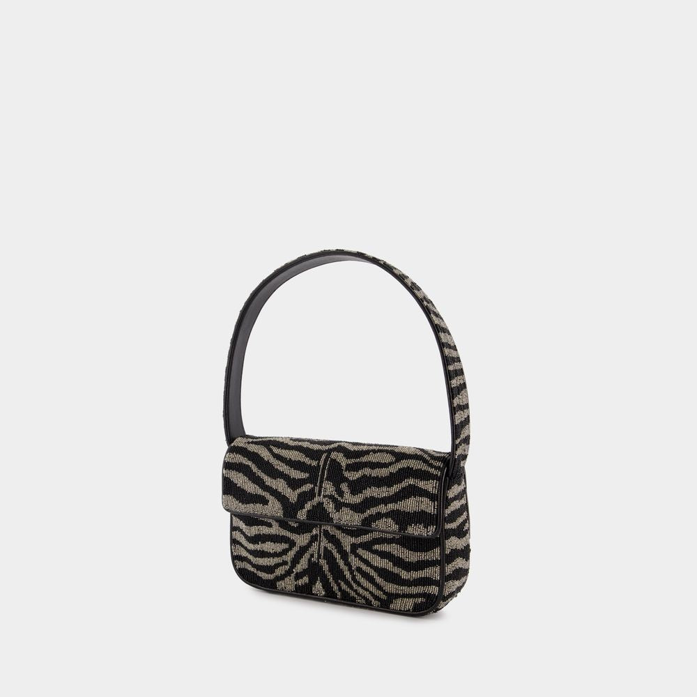 Staud Tommy Beaded Shoulder Bag - Synthetic Leather - Black