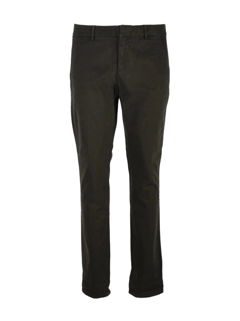 Dondup Tailored Slim Fit Brown Trousers With Practical Pockets