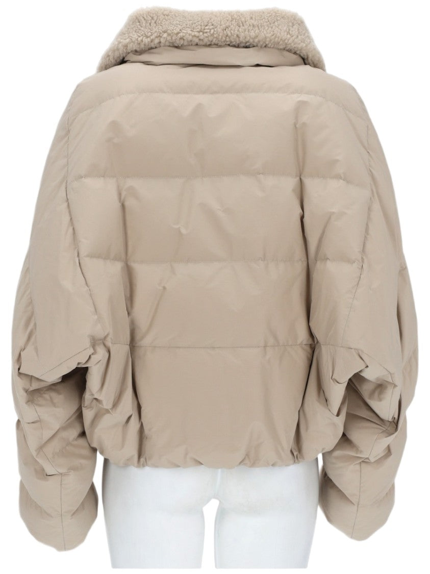 Brunello Cucinelli Cropped Puffer Jacket In Techno Taffeta