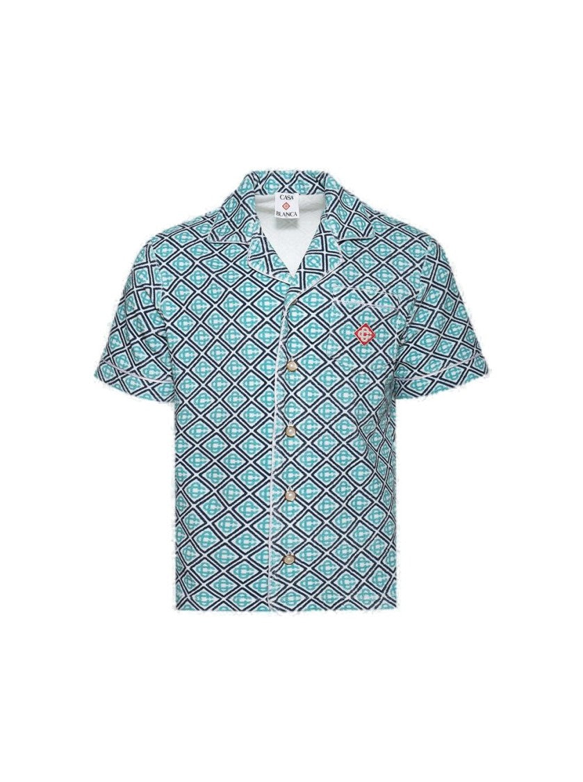 Casablanca Monogram Towelling Shirt Blue