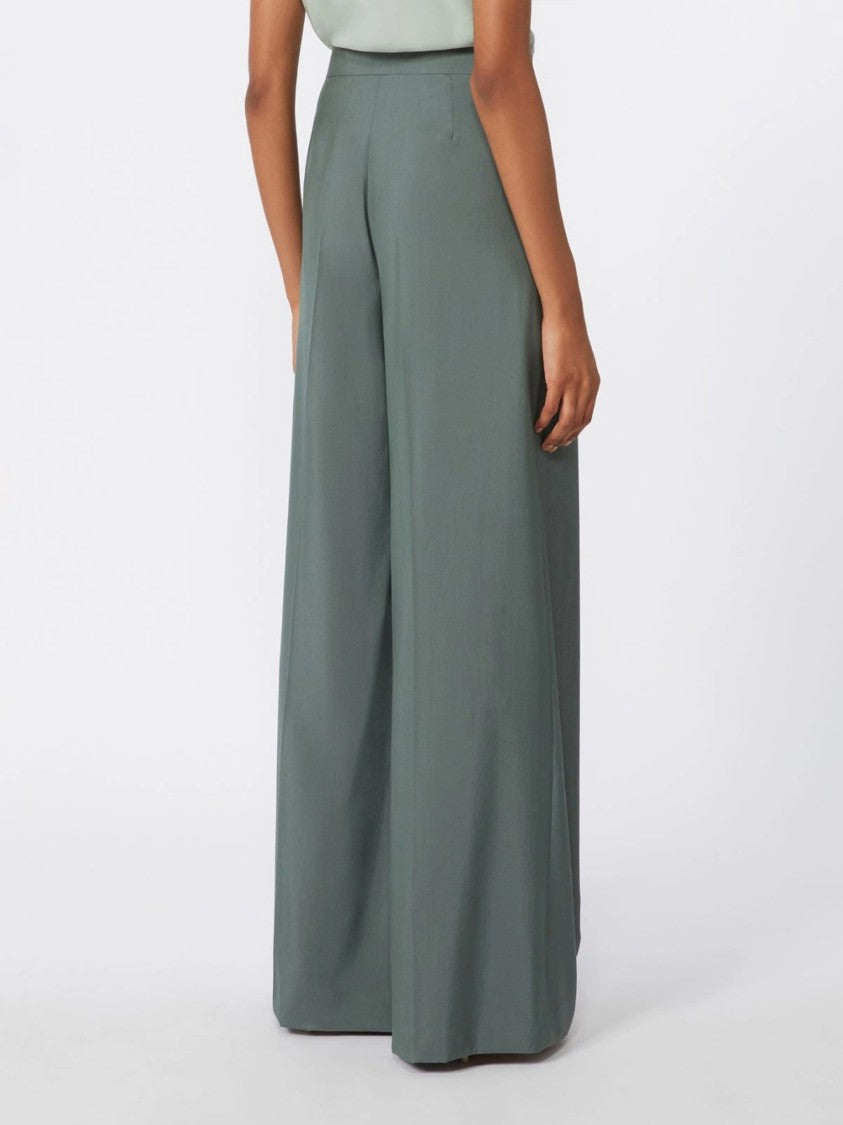 Max Mara Green High-Waisted Wide-Leg Pants