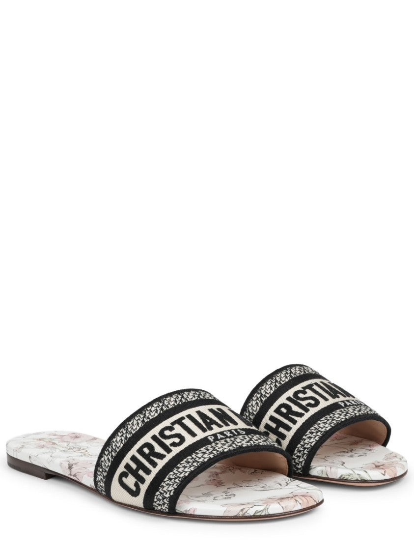 Dior Dway Flat Slide Fabric Sandals