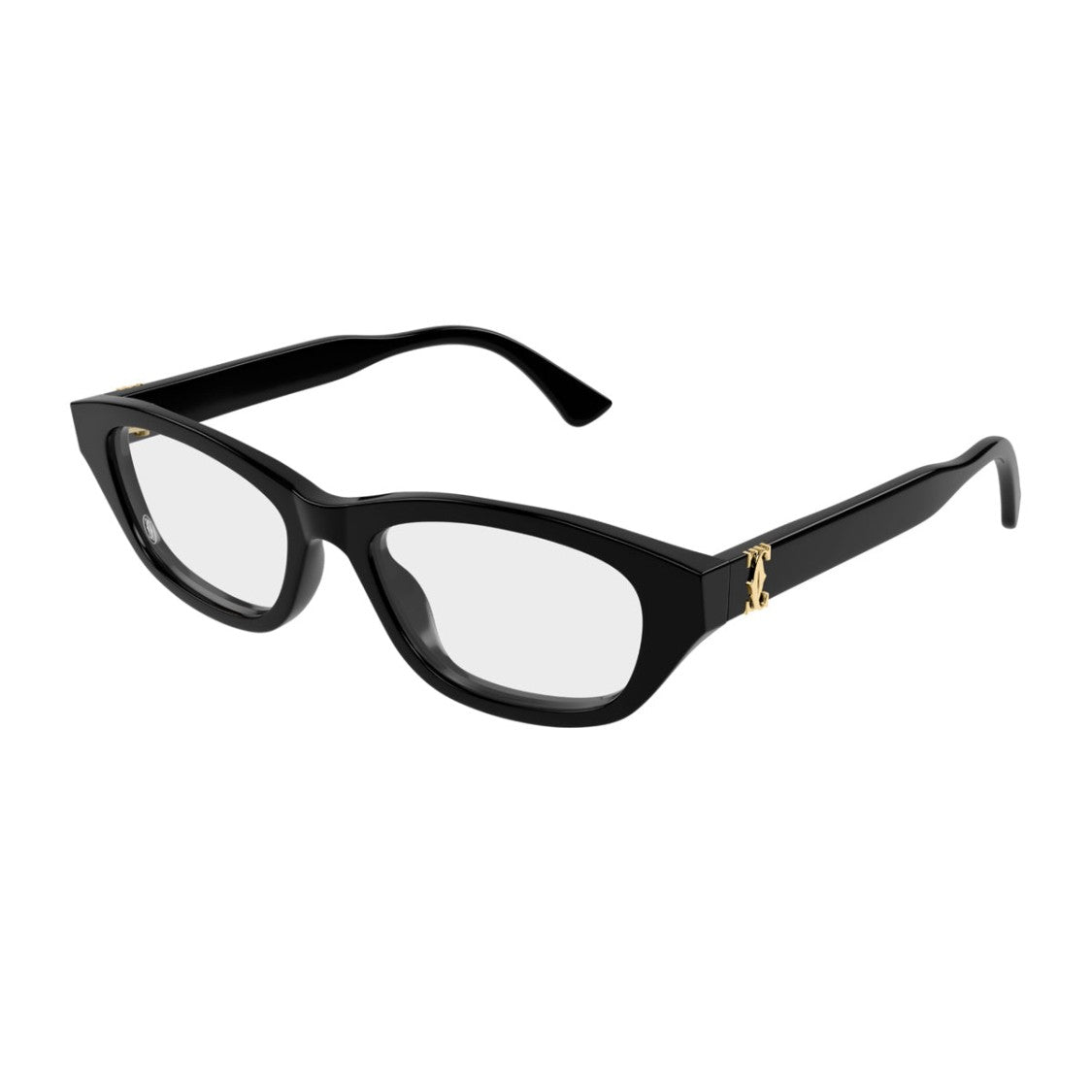 Cartier Contemporary Rectangular Sunglasses With Gold Emblem