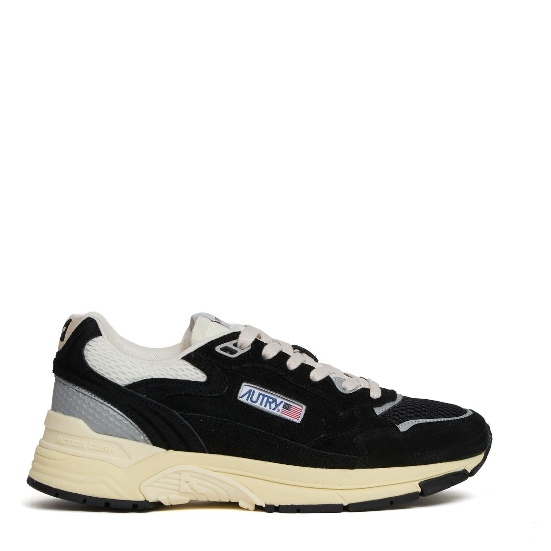 Autry Sneakers Hyperway In Mesh E Suede Nero/Argento