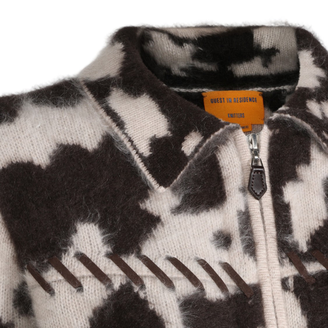 Guest In Residence Abstract Patterned Jacket With Whipstitch Detailing