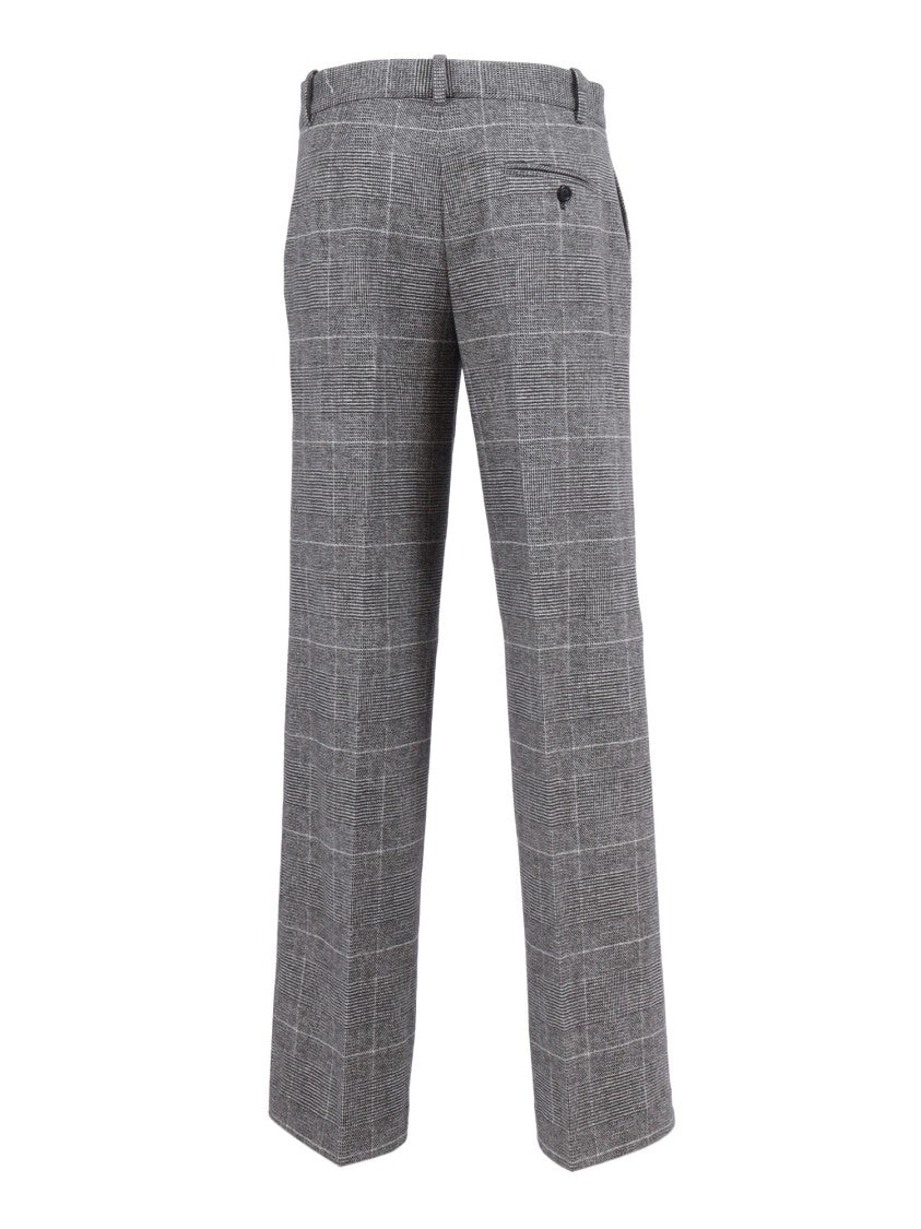 Circolo 1901 Straight-Leg Pants With Textured Checkered Pattern