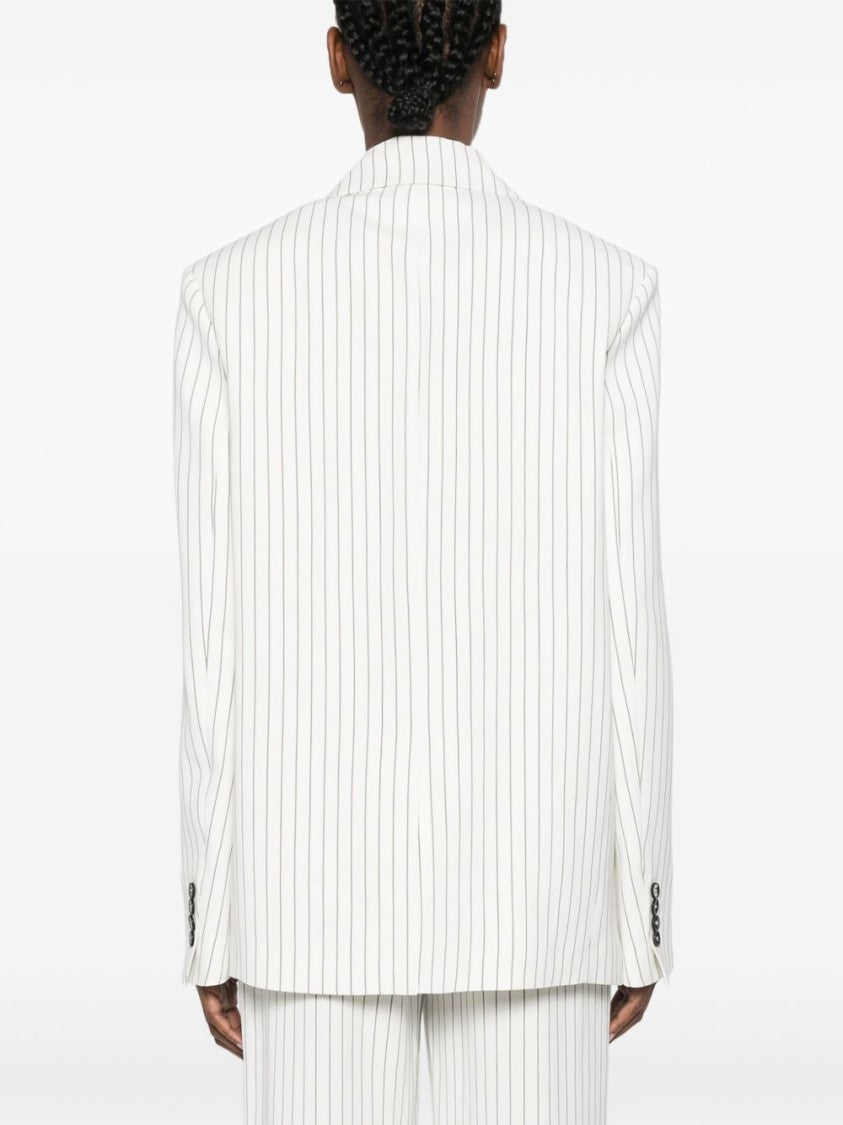 Loulou Studio White Striped Blazer