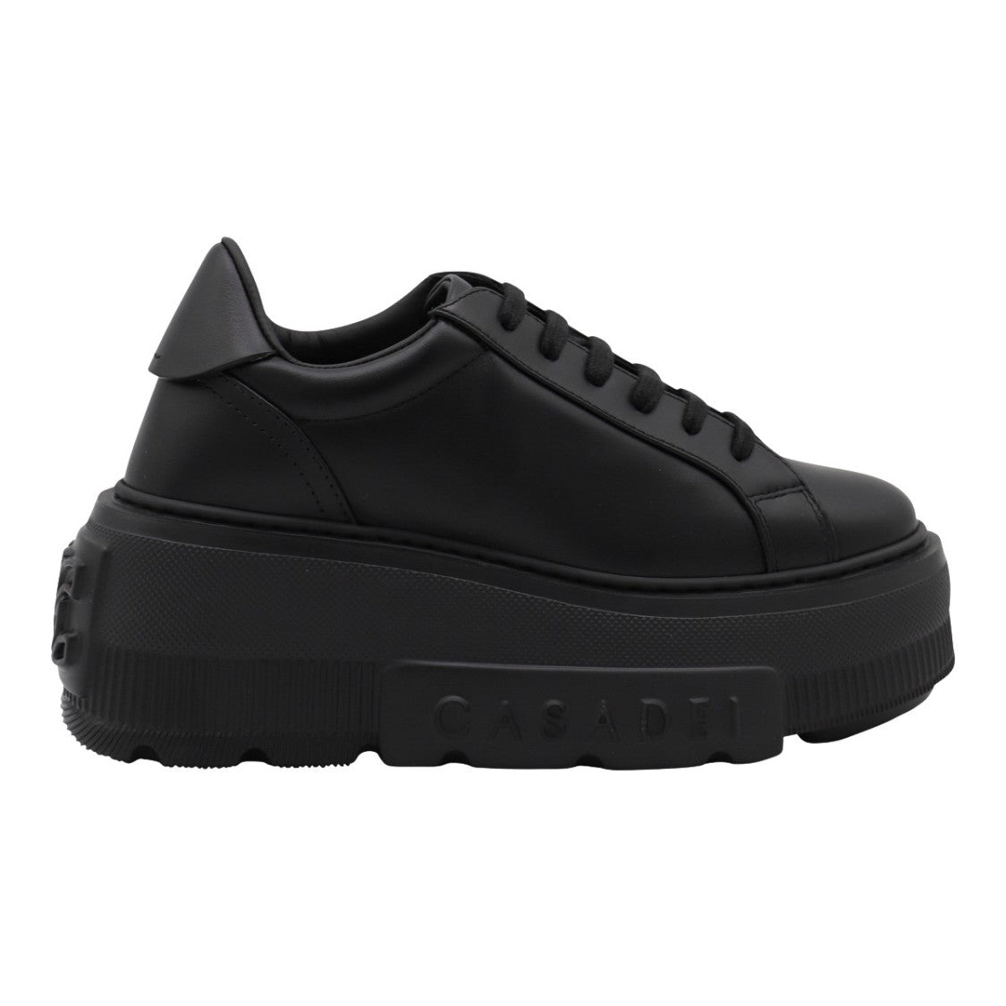 Casadei Black Platform Sneakers With Embossed Branding