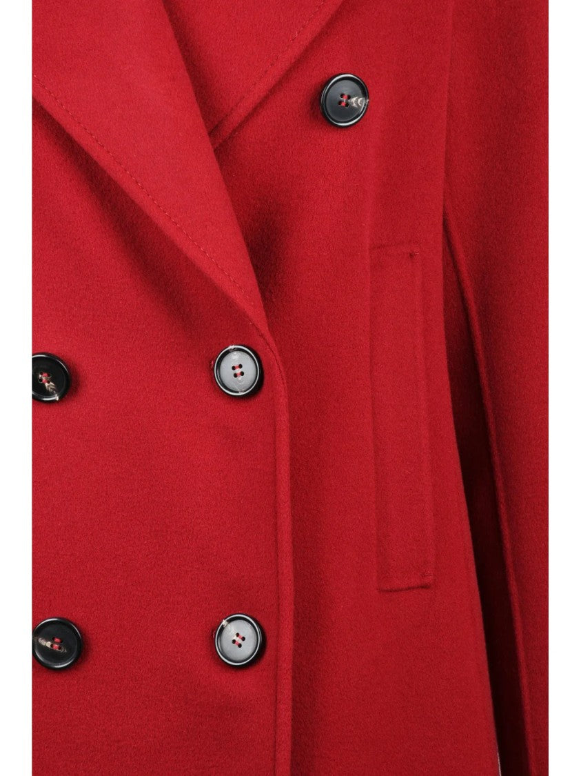 Max Mara Double-Breasted Virgin Wool Caban Coat With Wide Lapel