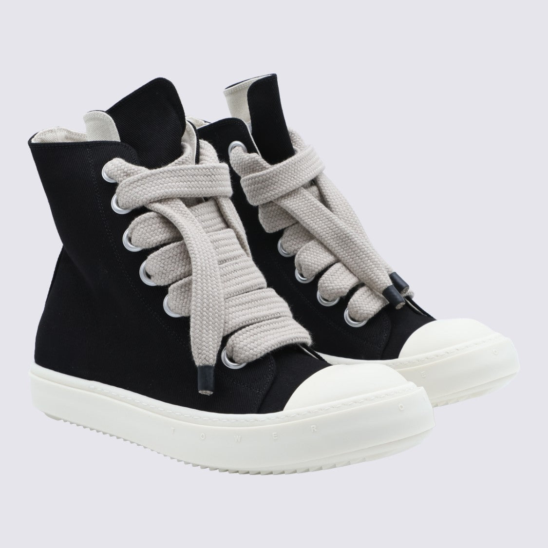 Drkshdw By Rick Owens Black Jumbolace Leather High-Top Sneakers