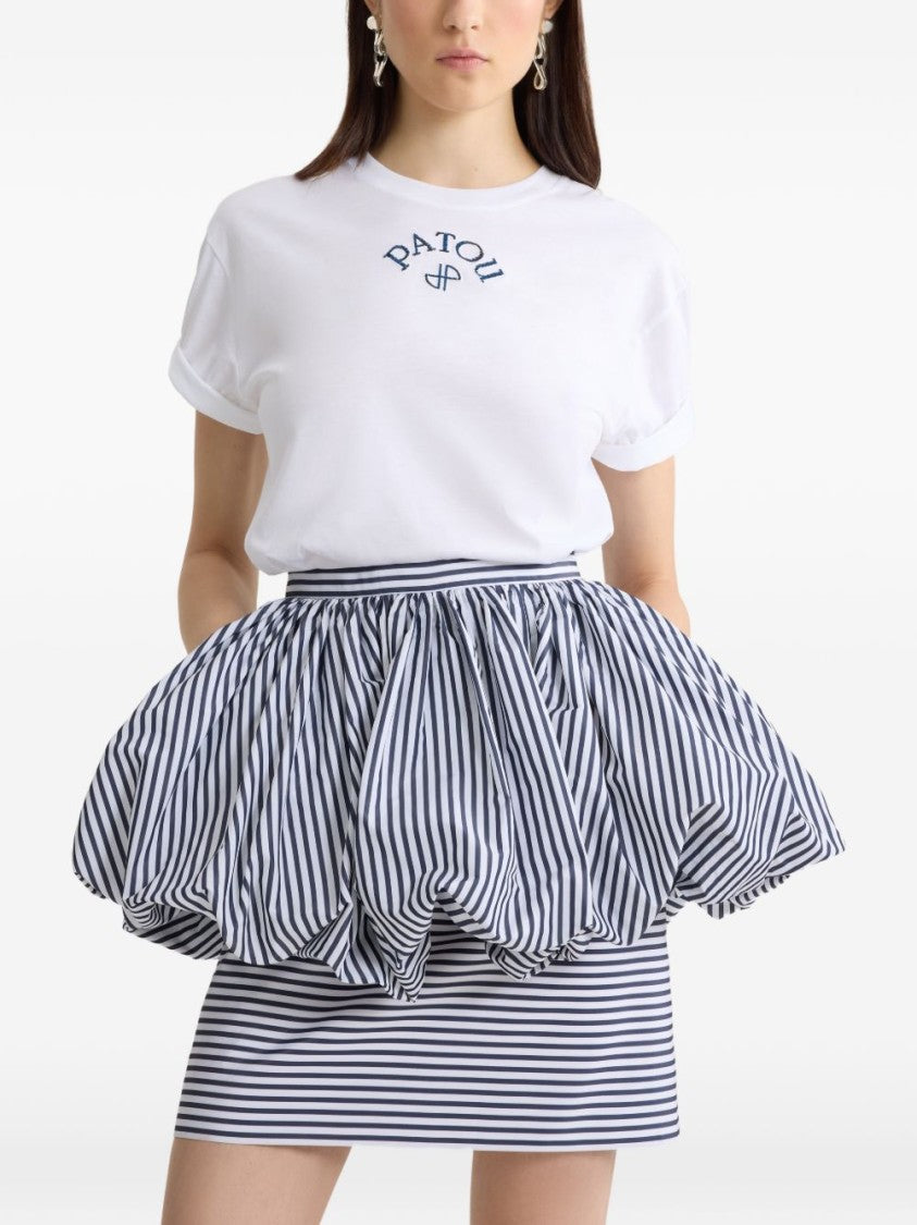 Patou Cropped White Cotton T-Shirt