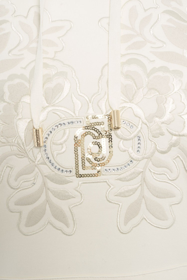 Liu Jo Creamy White Oversized Sweatshirt