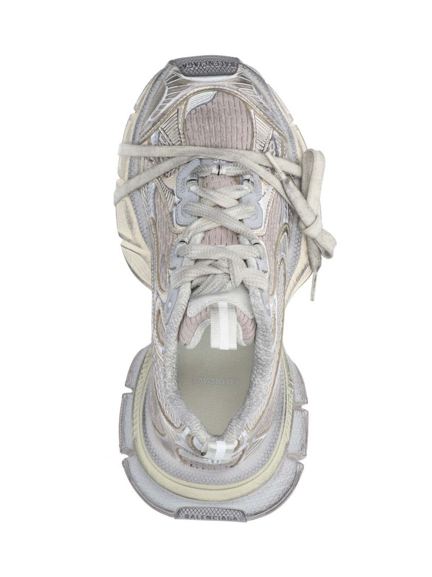 Balenciaga Oversized Platform Sneakers With Distressed Grey Mesh