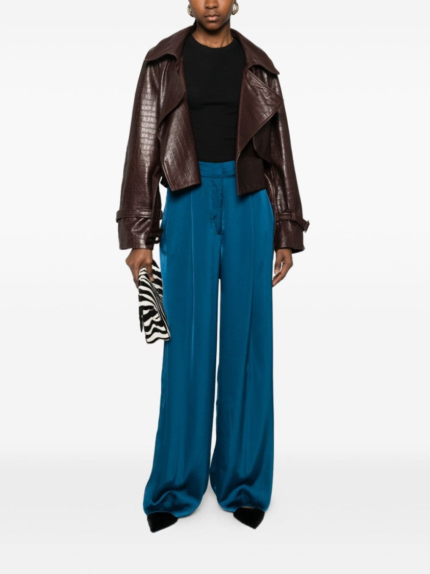 Michael Kors Wide-Leg Trousers With Tailored Waistband In Luxurious Merino Wool