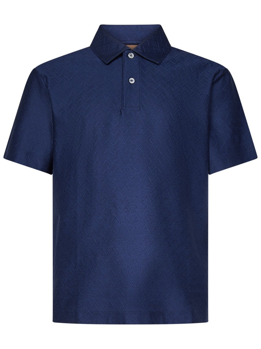 Missoni Tone-On-Tone Zigzag Pattern Missoni Polo Shirt